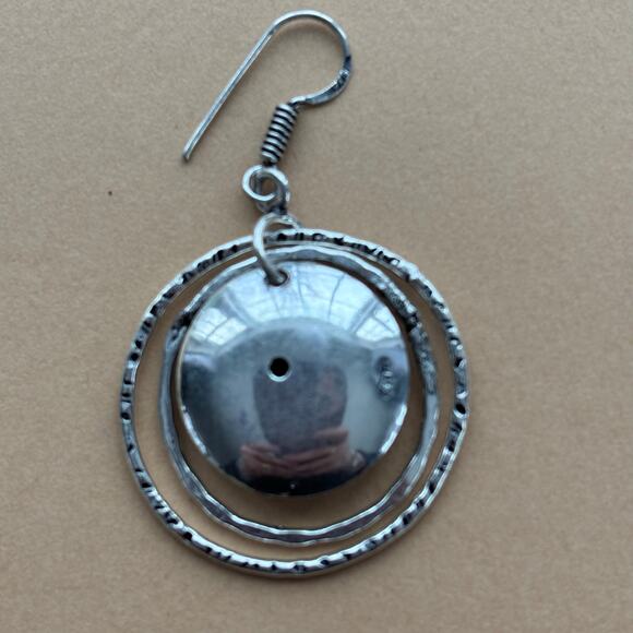 925 Sterling Garnet Dangle Earrings - Picture 5 of 5